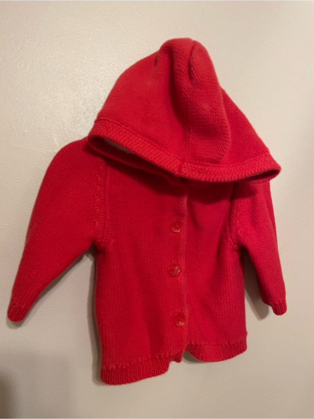 First Impressions Red Hooded Knit Sweater